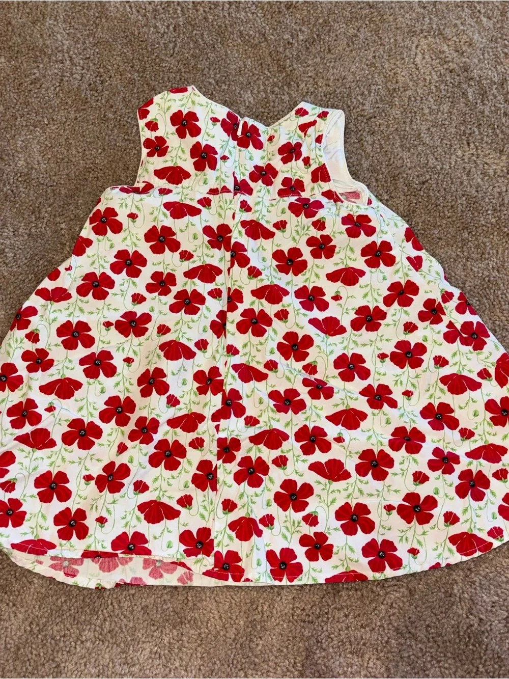 Gymboree 18/24 White Dress with Red Floral Print